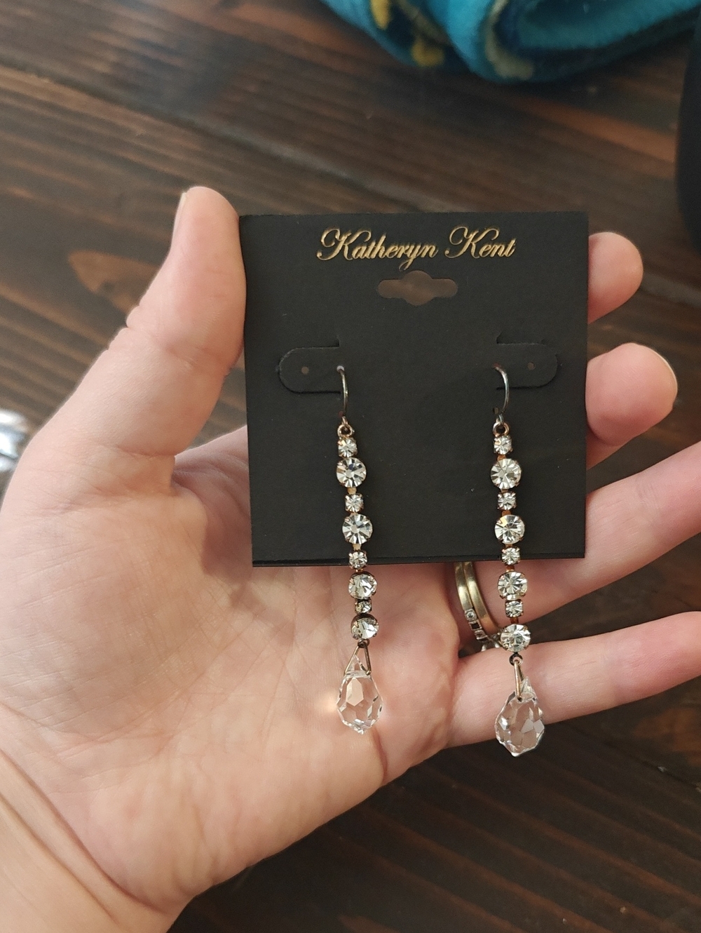 Silver Crystal Drop Earrings AA31 6816